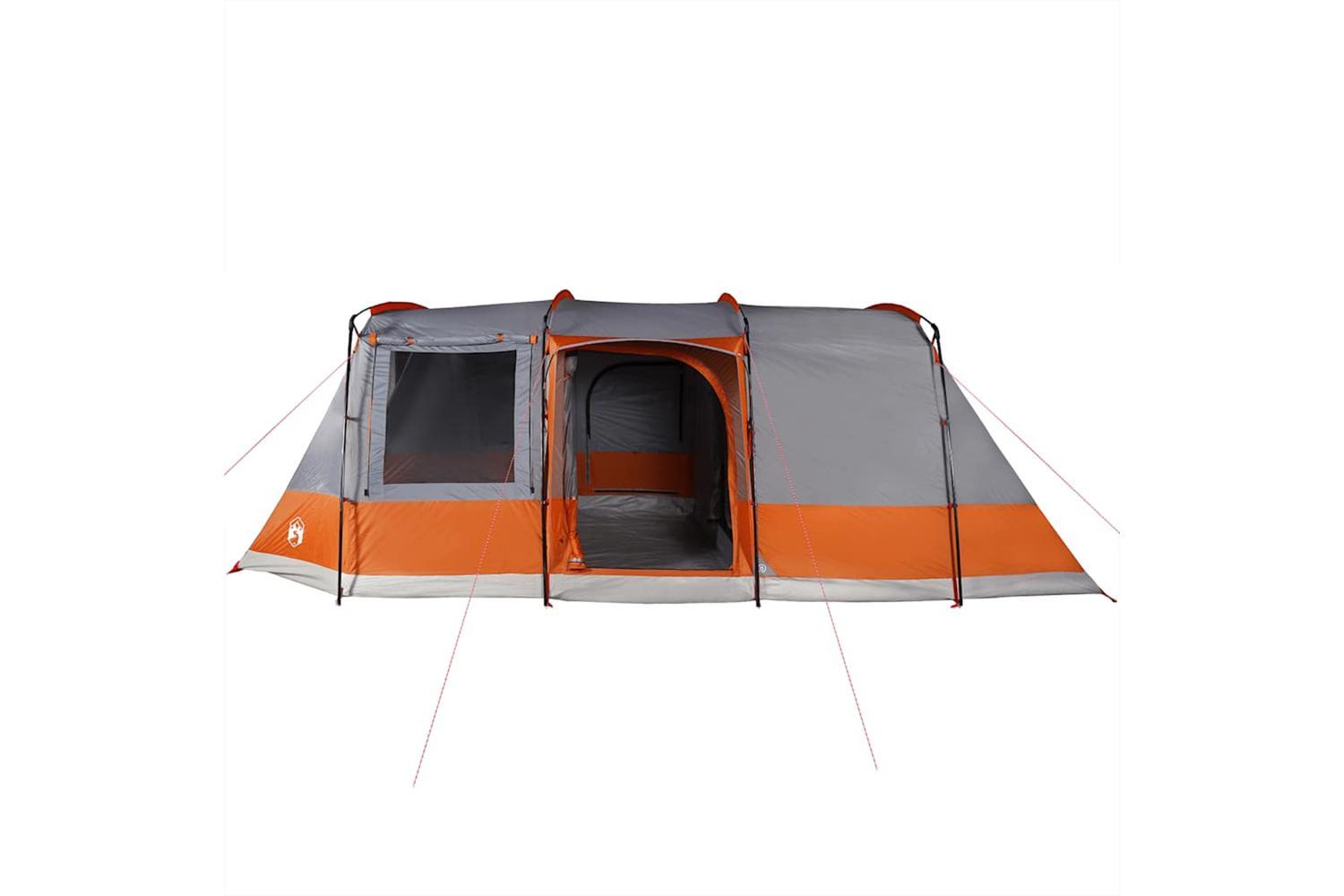 Vidaxl Camping Tent Tunnel 4-person Grey And Orange Waterproof-6