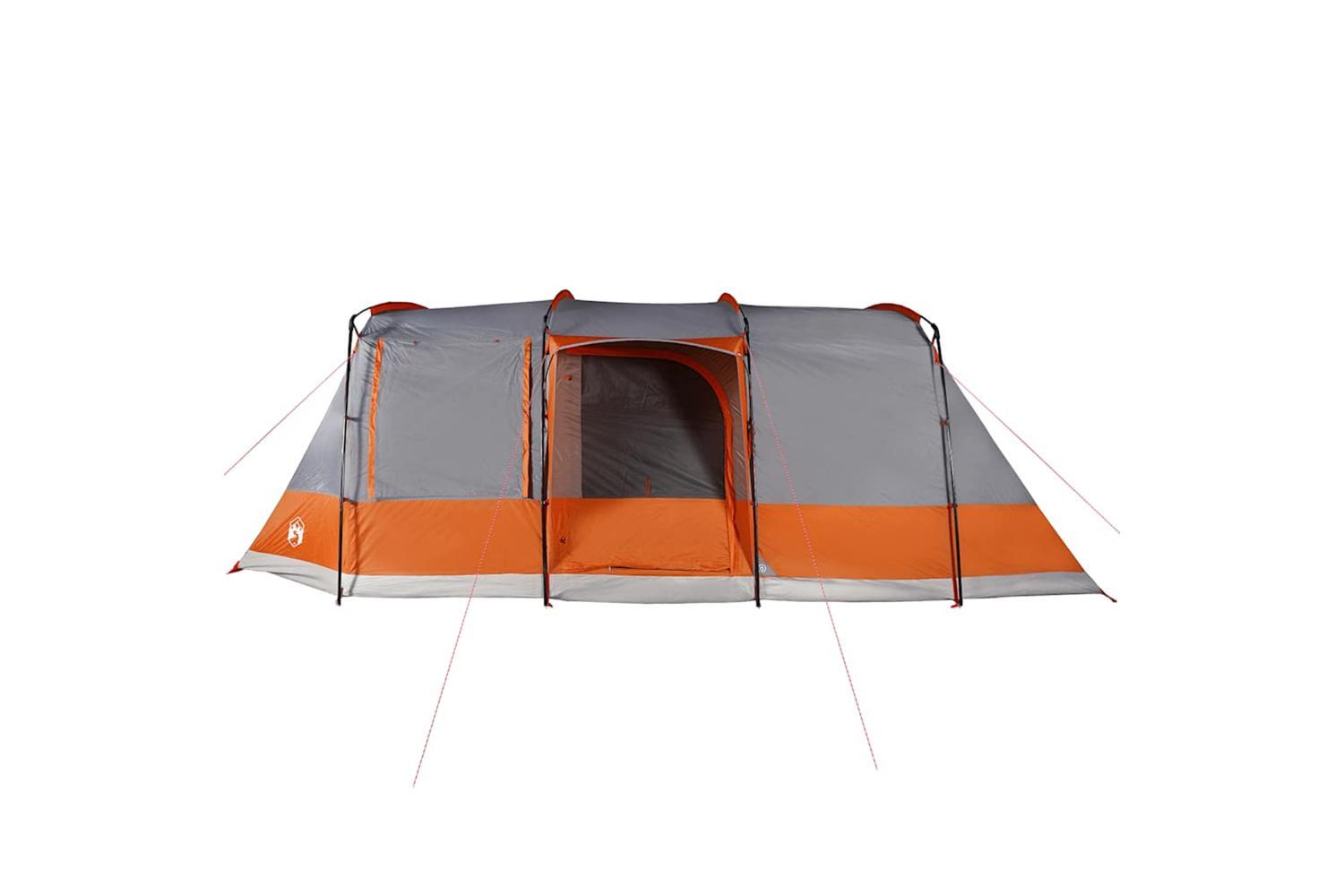 Vidaxl Camping Tent Tunnel 4-person Grey And Orange Waterproof-7