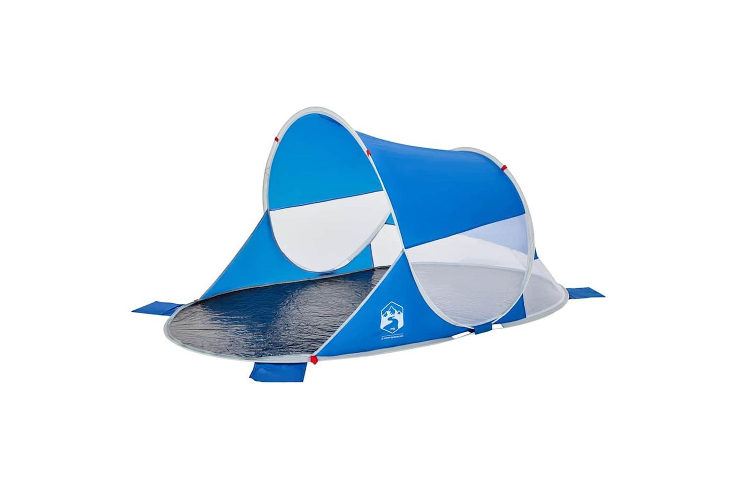 Vidaxl Beach Tent Azure Blue Pop-up Waterproof
