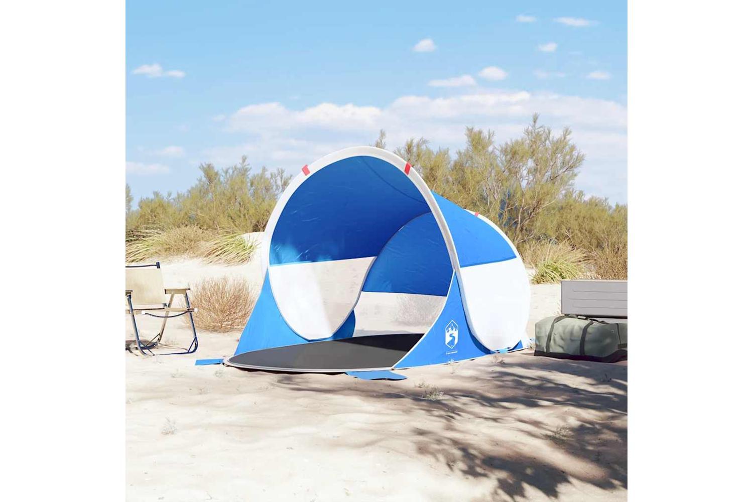 Vidaxl Beach Tent Azure Blue Pop-up Waterproof-3
