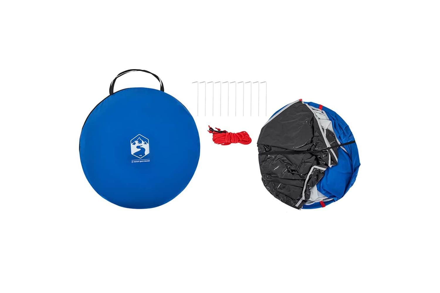 Vidaxl Beach Tent Azure Blue Pop-up Waterproof-9