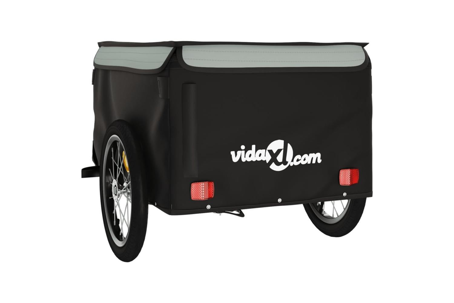 Vidaxl Bike Trailer Black And Grey 45 Kg Iron-7