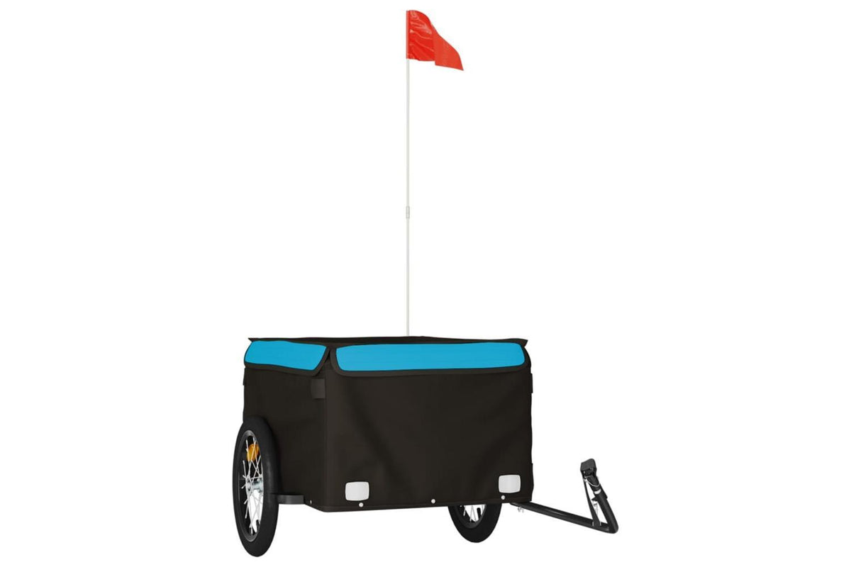 Vidaxl Bike Trailer Black And Blue 45 Kg Iron-2