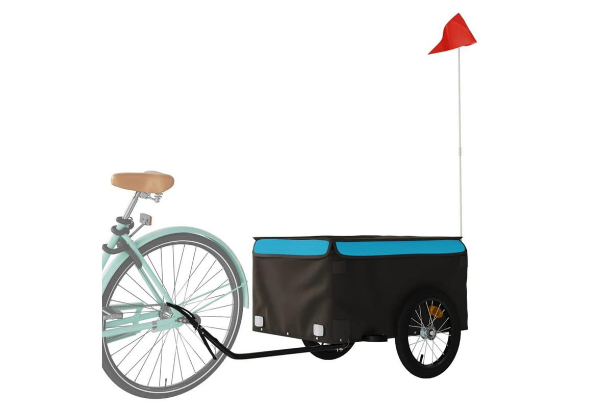 Vidaxl Bike Trailer Black And Blue 45 Kg Iron-3