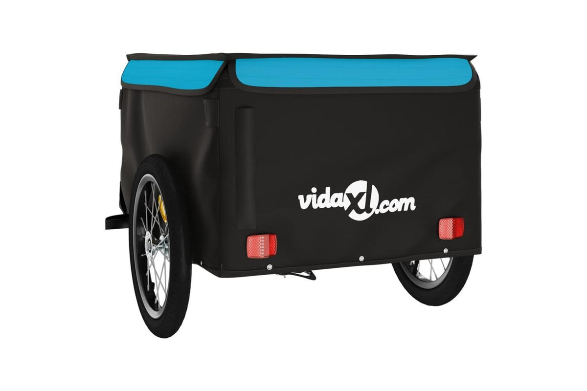 Vidaxl Bike Trailer Black And Blue 45 Kg Iron-7