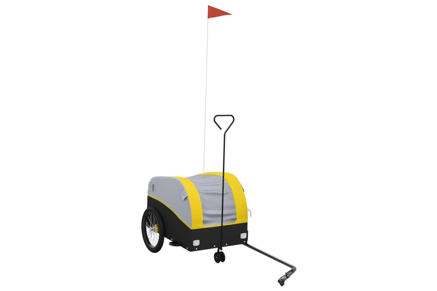 Vidaxl Bike Trailer Black And Yellow 30 Kg Iron-2