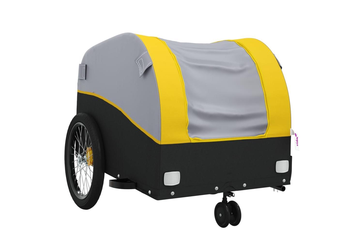 Vidaxl Bike Trailer Black And Yellow 30 Kg Iron-4