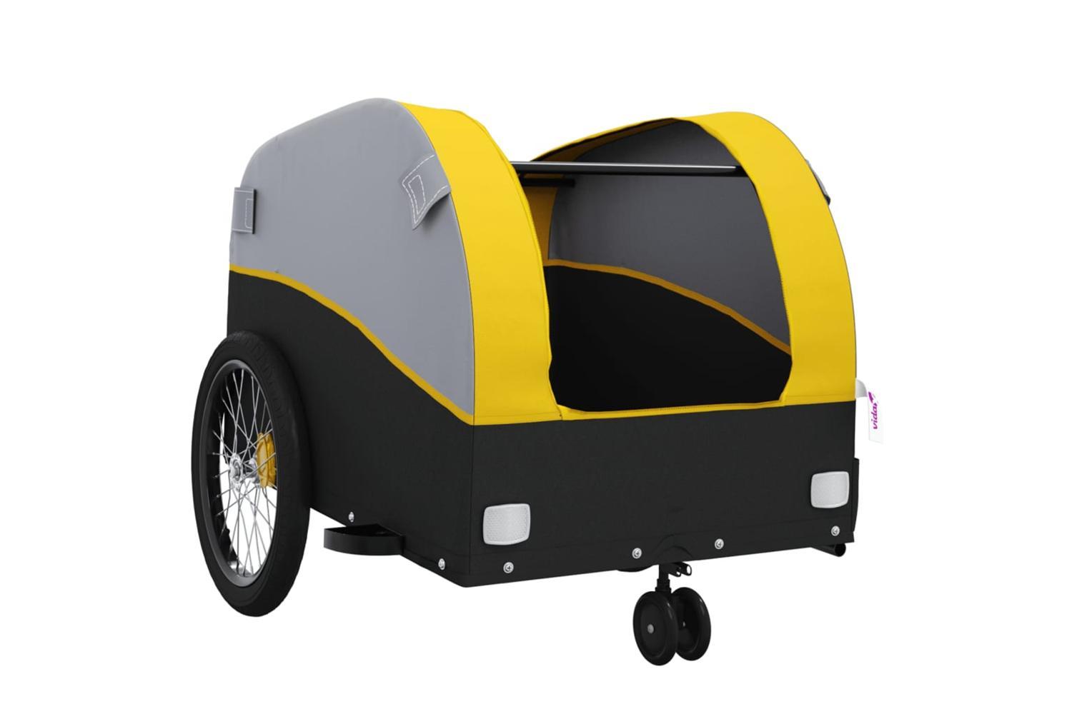 Vidaxl Bike Trailer Black And Yellow 30 Kg Iron-5