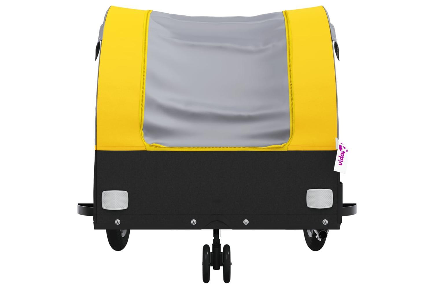Vidaxl Bike Trailer Black And Yellow 30 Kg Iron-6