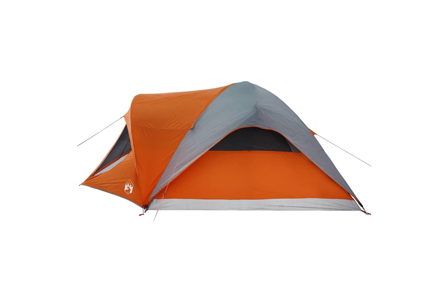 Vidaxl Family Tent Cabin 6-person Grey And Orange Waterproof-9