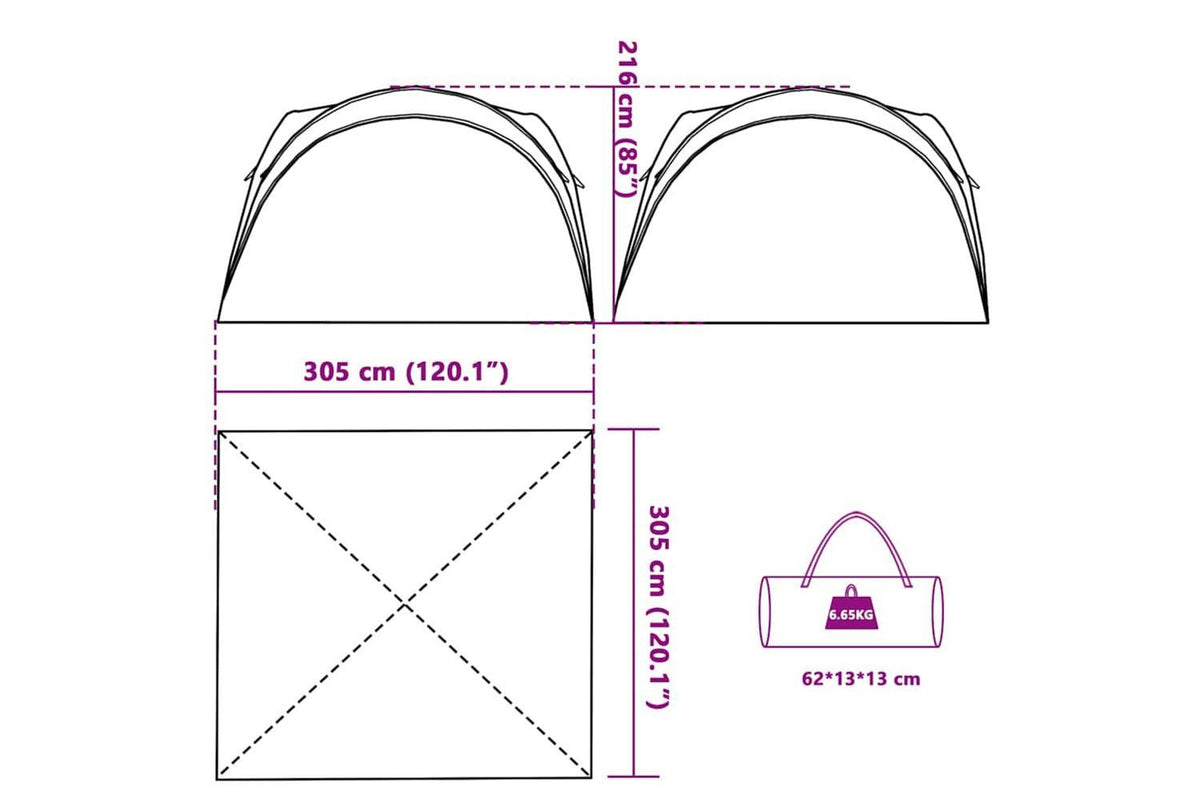 Vidaxl Party Tent White Waterproof-10