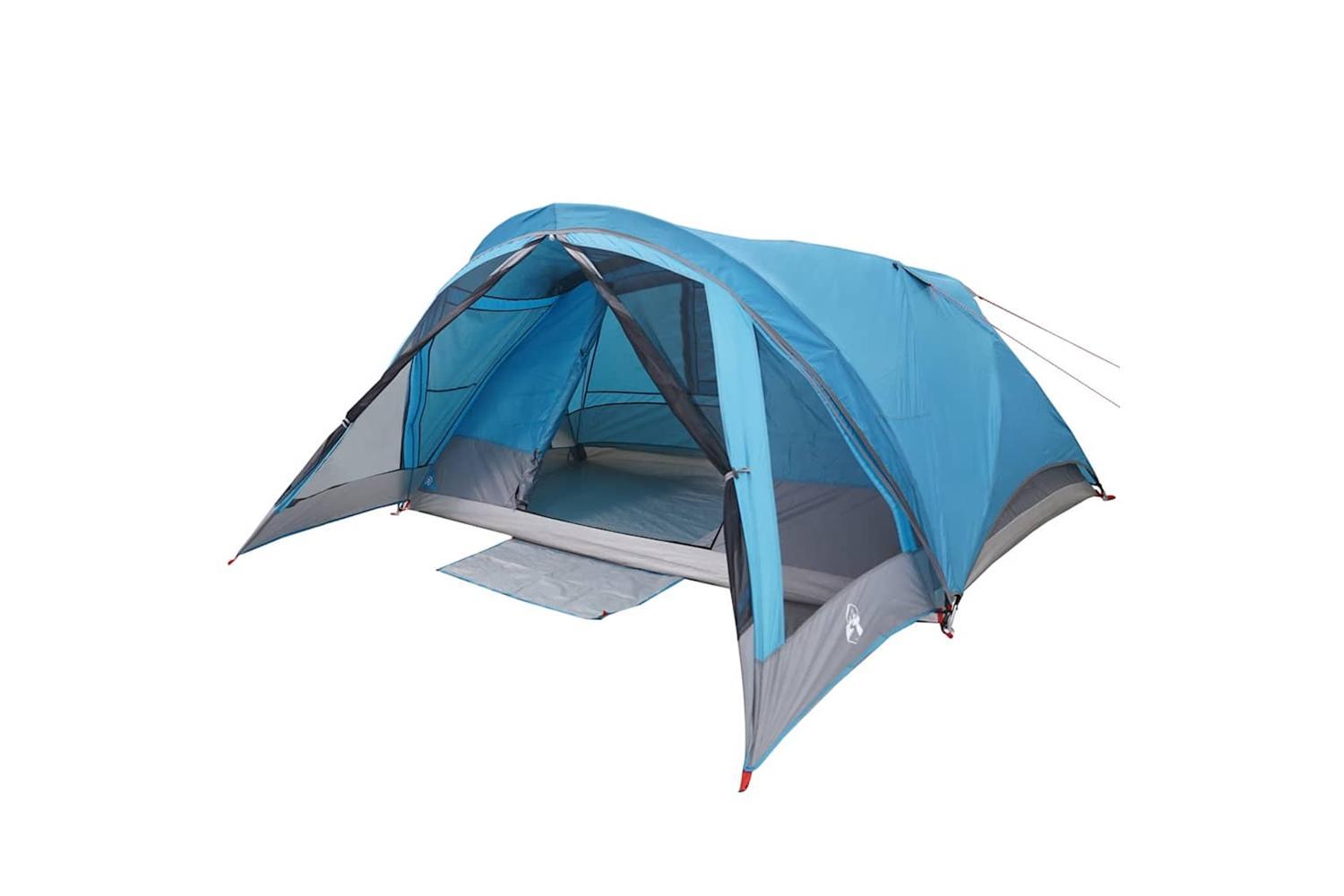 Vidaxl Camping Tent Cabin 4-person Blue Waterproof-3