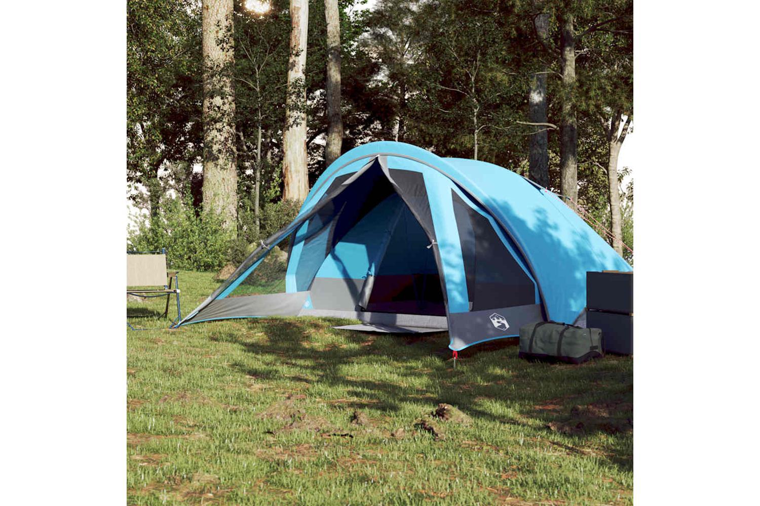 Vidaxl Camping Tent Cabin 4-person Blue Waterproof-4