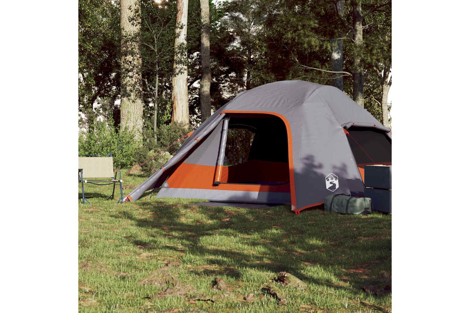 Vidaxl Camping Tent Dome 4-person Grey Waterproof-4