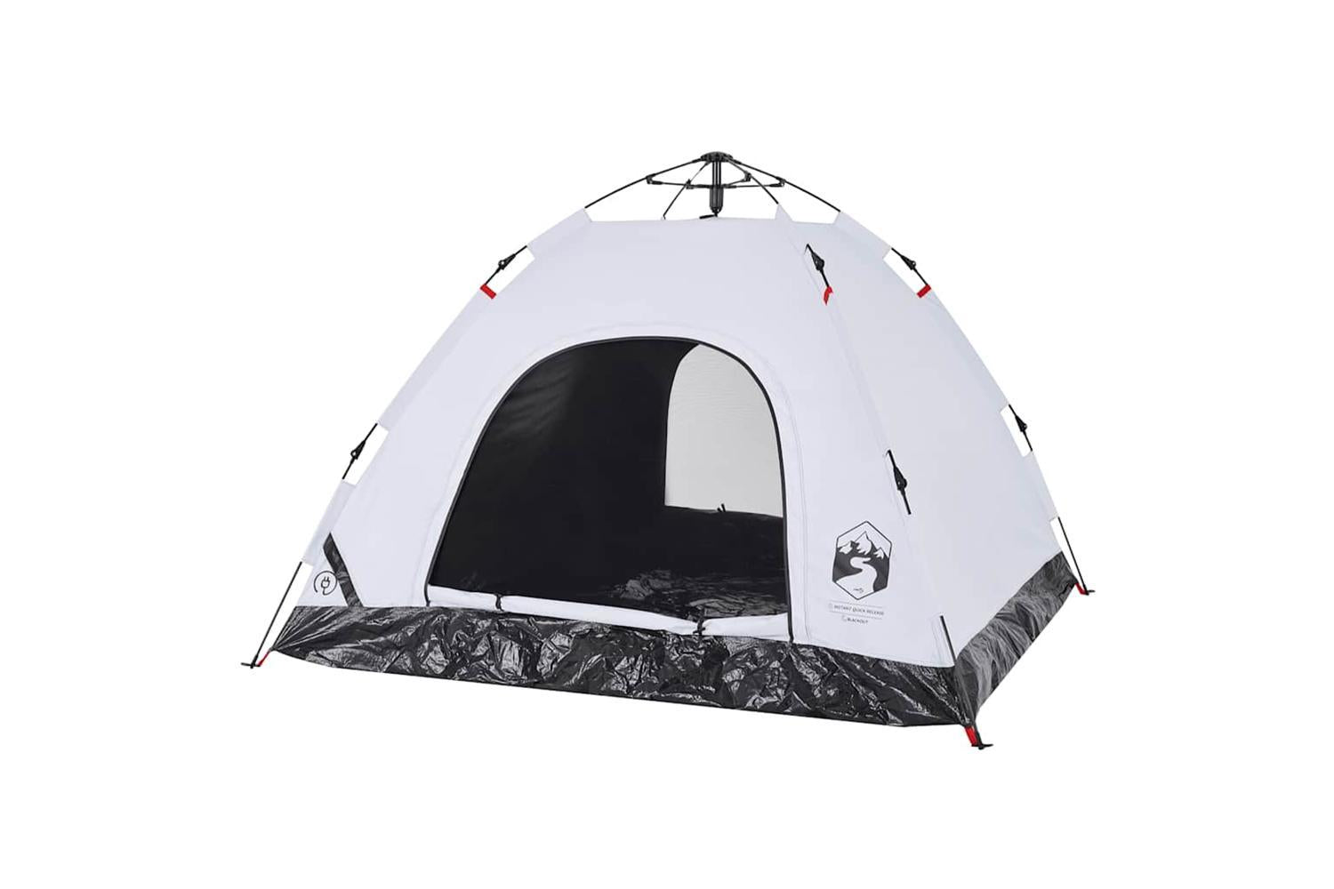 Vidaxl Camping Tent 3-person White Blackout Fabric Quick Release-5