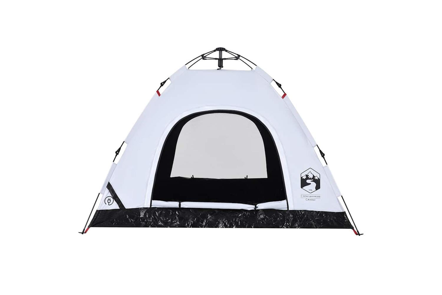 Vidaxl Camping Tent 3-person White Blackout Fabric Quick Release-8