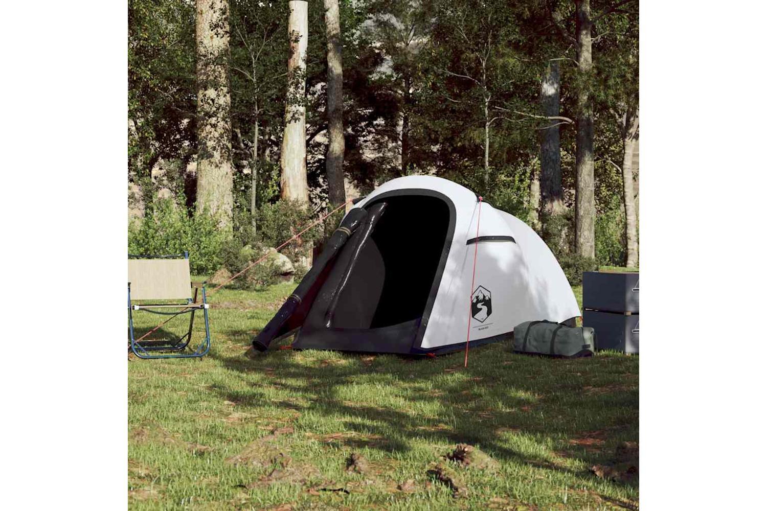 Vidaxl Camping Tent Tunnel 2-person White Blackout Fabric Waterproof-3