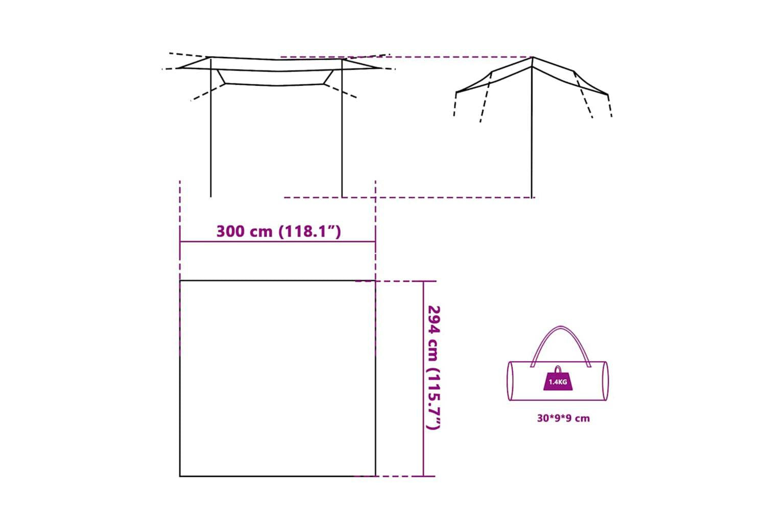 Vidaxl Camping Tarp Blue 300x294 Cm Waterproof-9