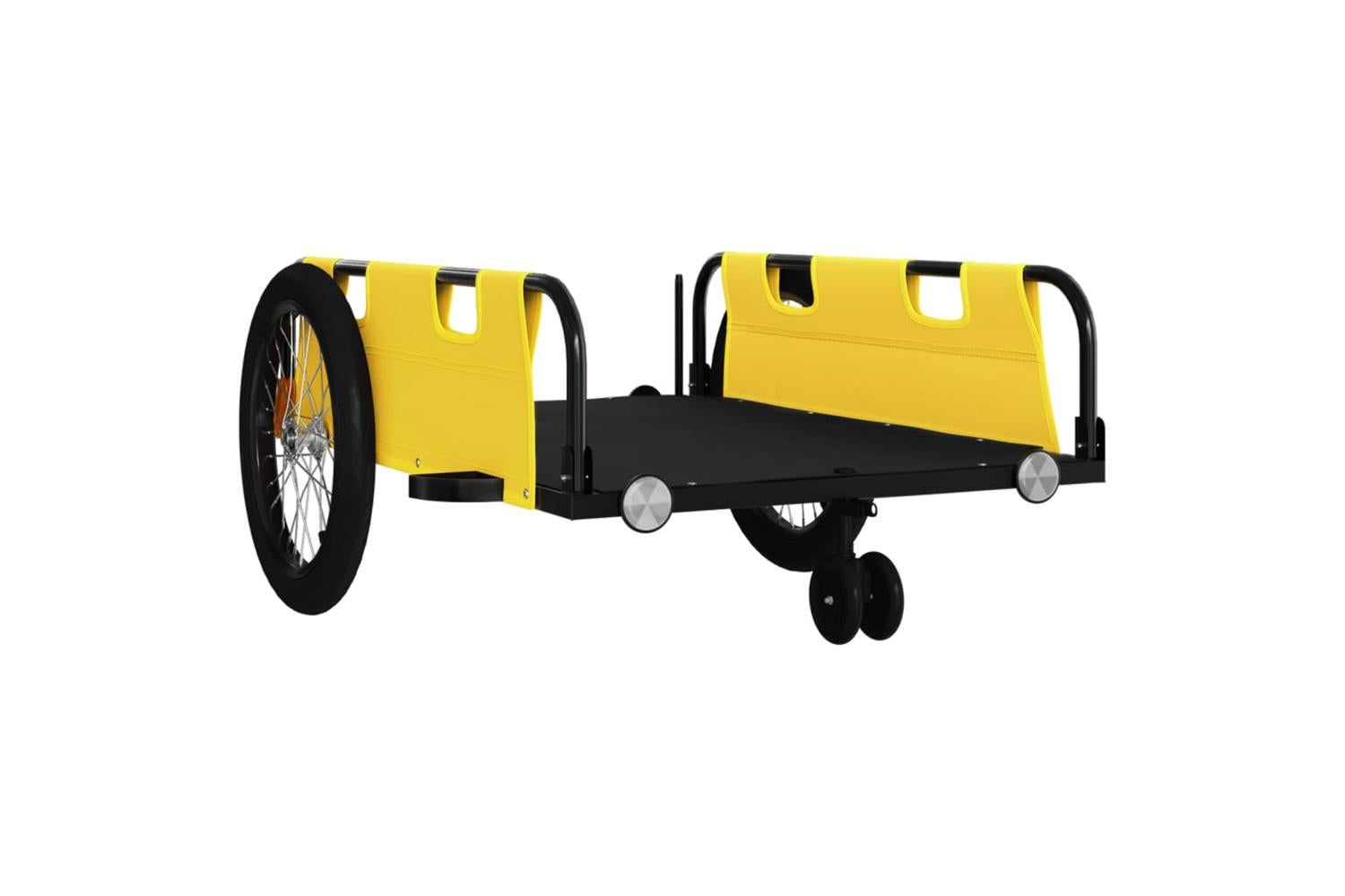 Vidaxl Bike Trailer Yellow And Black Oxford Fabric And Iron-4