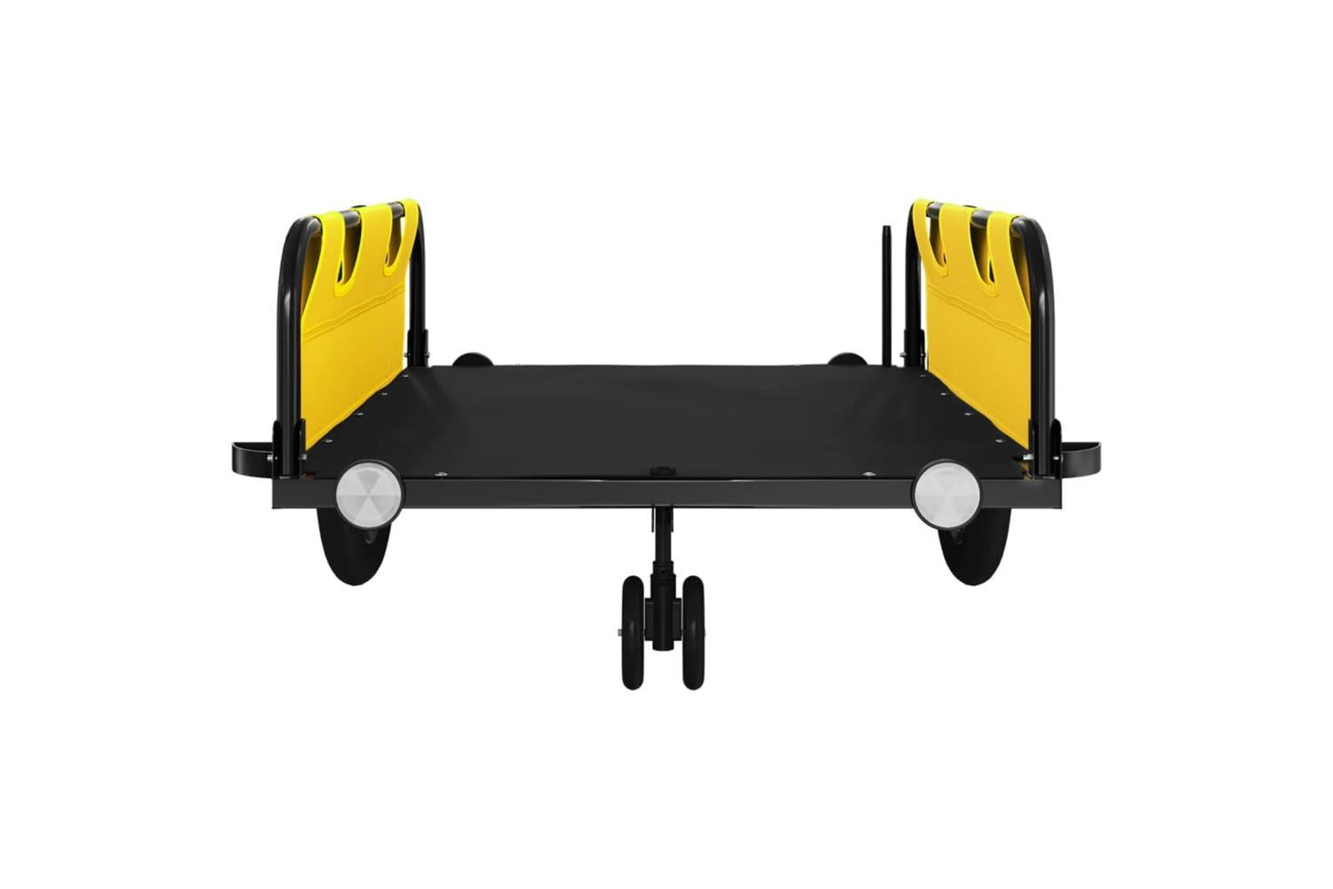 Vidaxl Bike Trailer Yellow And Black Oxford Fabric And Iron-5