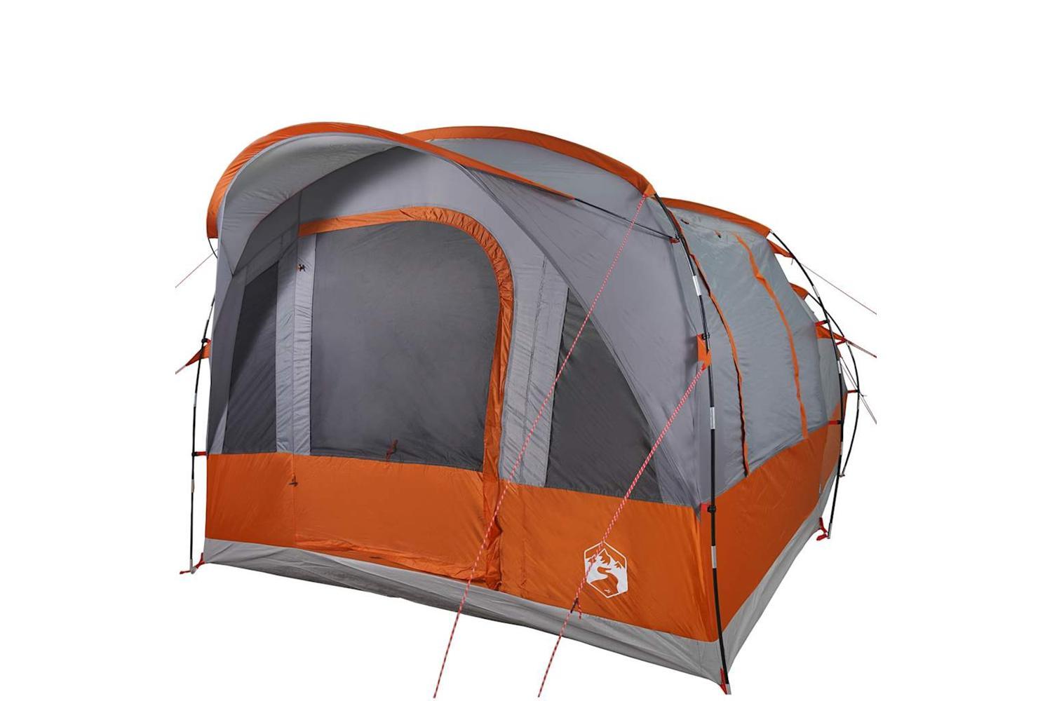 Vidaxl Camping Tent Tunnel 3-person Grey And Orange Waterproof-2
