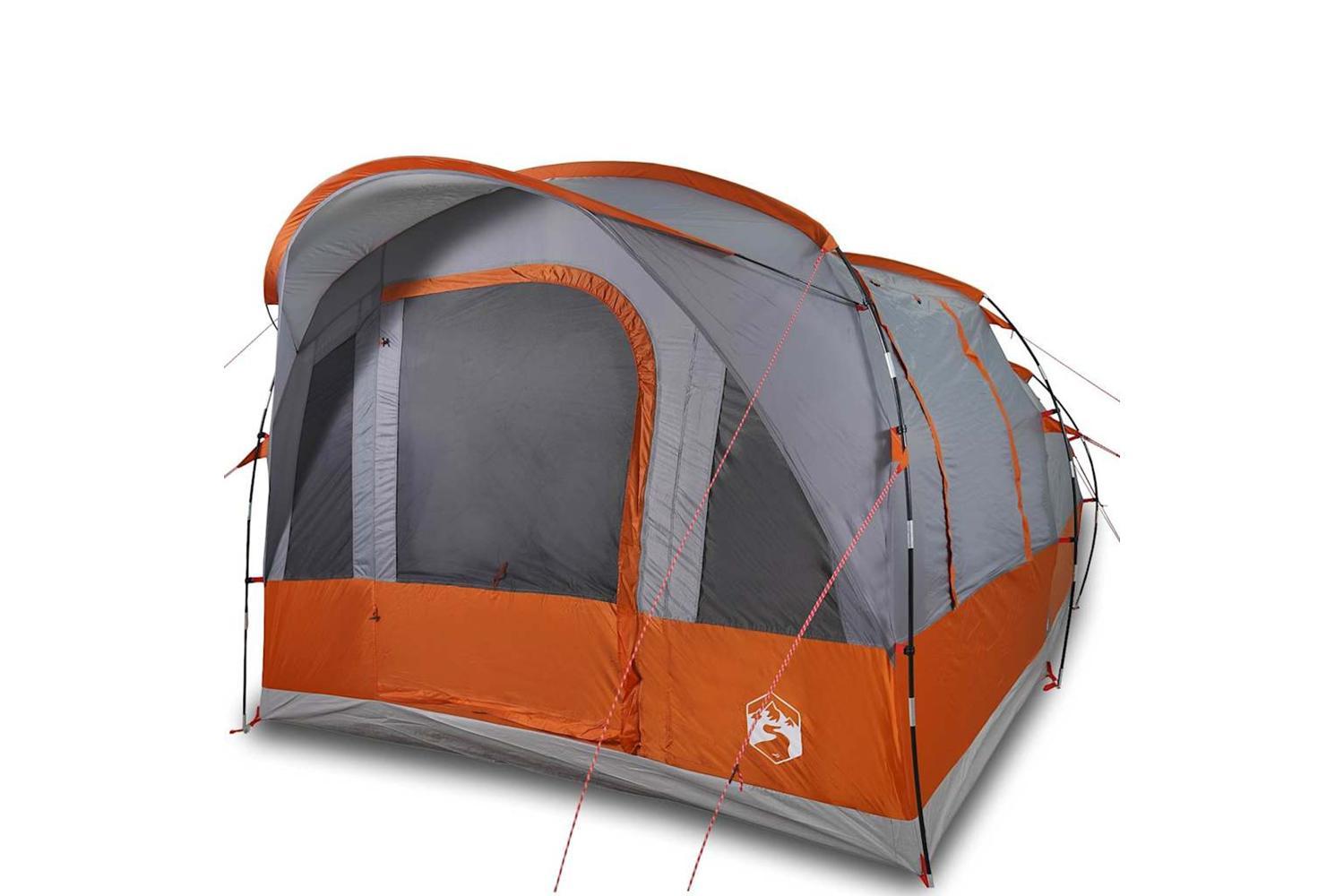Vidaxl Camping Tent Tunnel 3-person Grey And Orange Waterproof-4