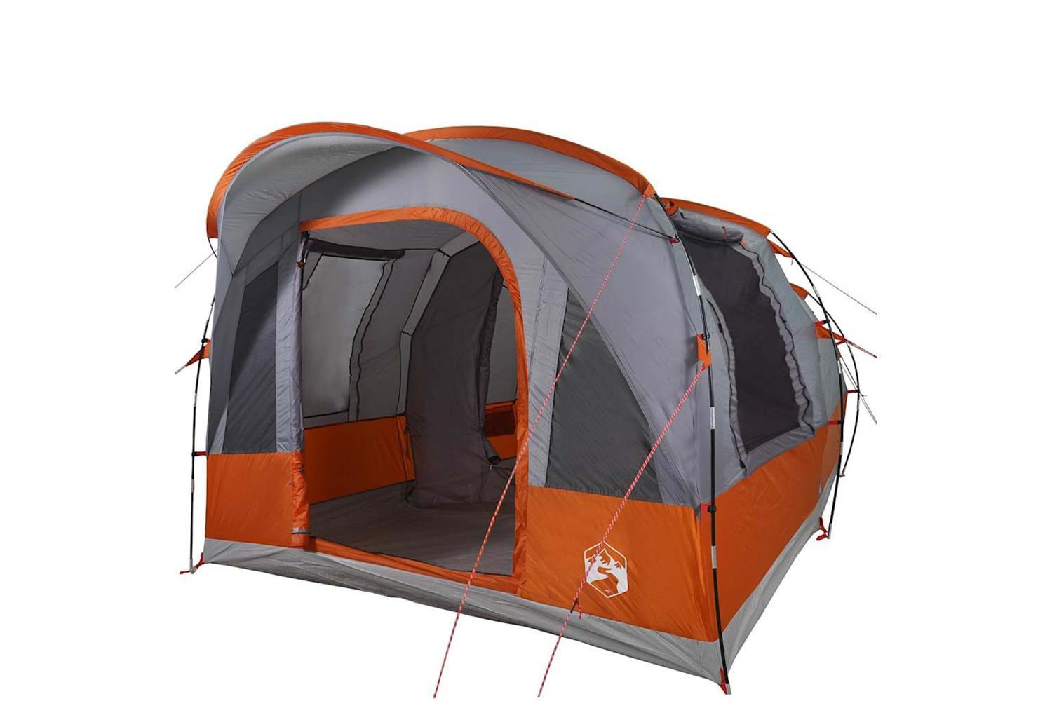 Vidaxl Camping Tent Tunnel 3-person Grey And Orange Waterproof-5