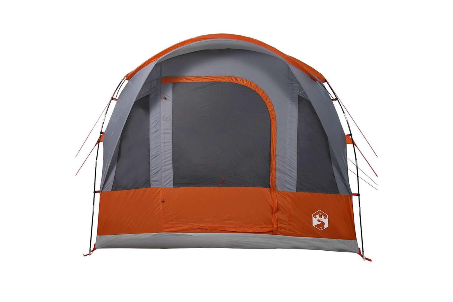 Vidaxl Camping Tent Tunnel 3-person Grey And Orange Waterproof-6