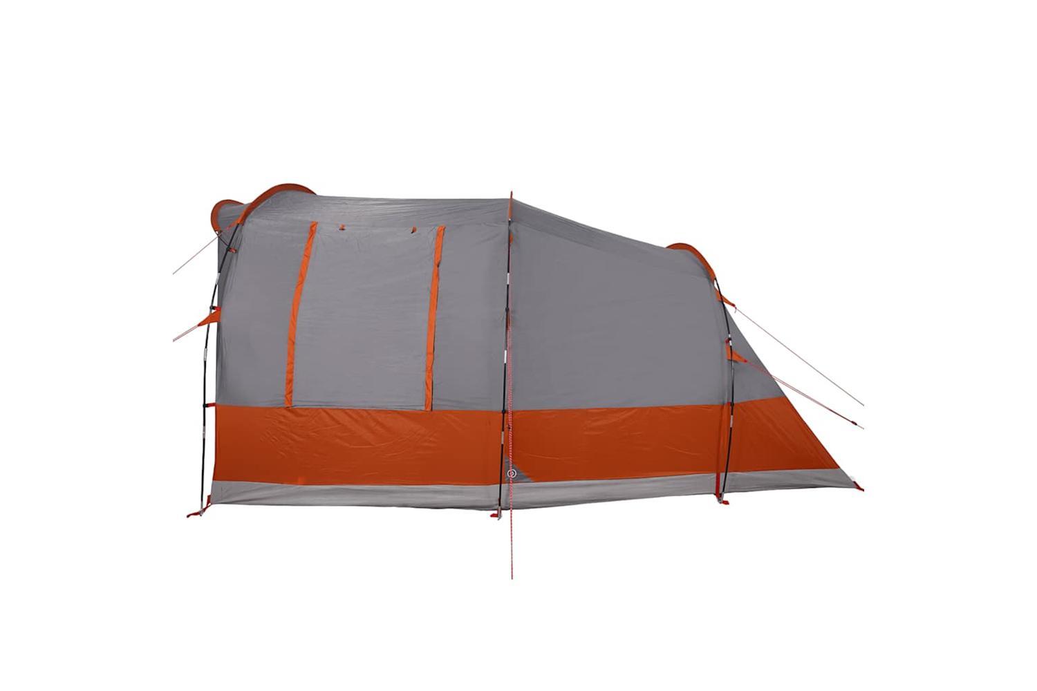 Vidaxl Camping Tent Tunnel 3-person Grey And Orange Waterproof-7