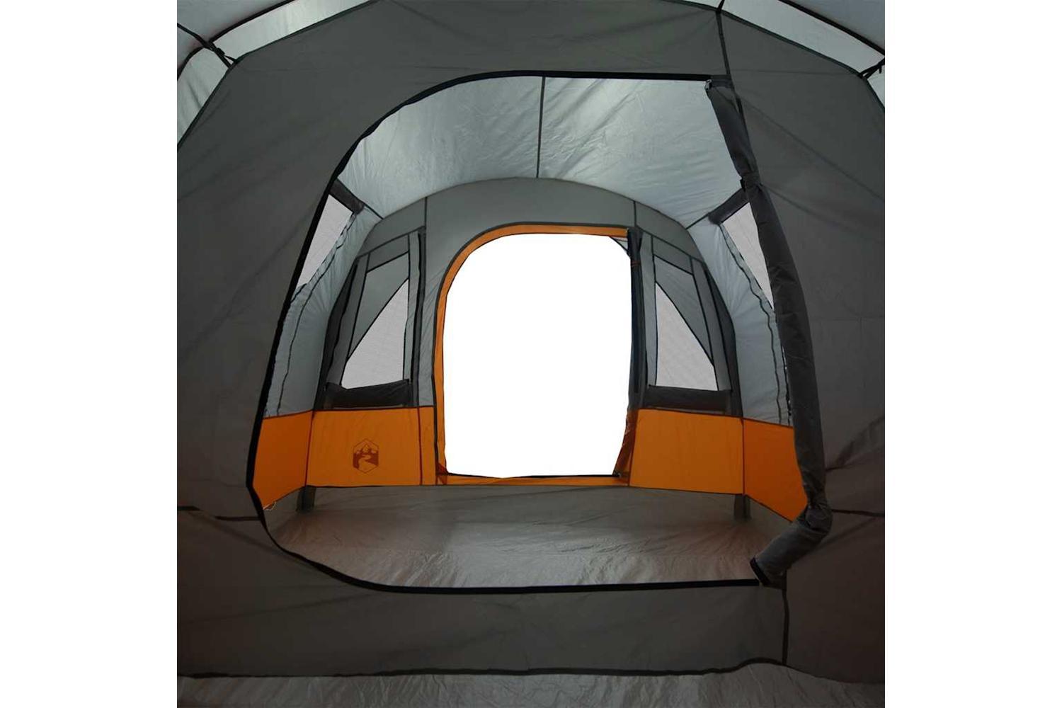 Vidaxl Camping Tent Tunnel 3-person Grey And Orange Waterproof-9