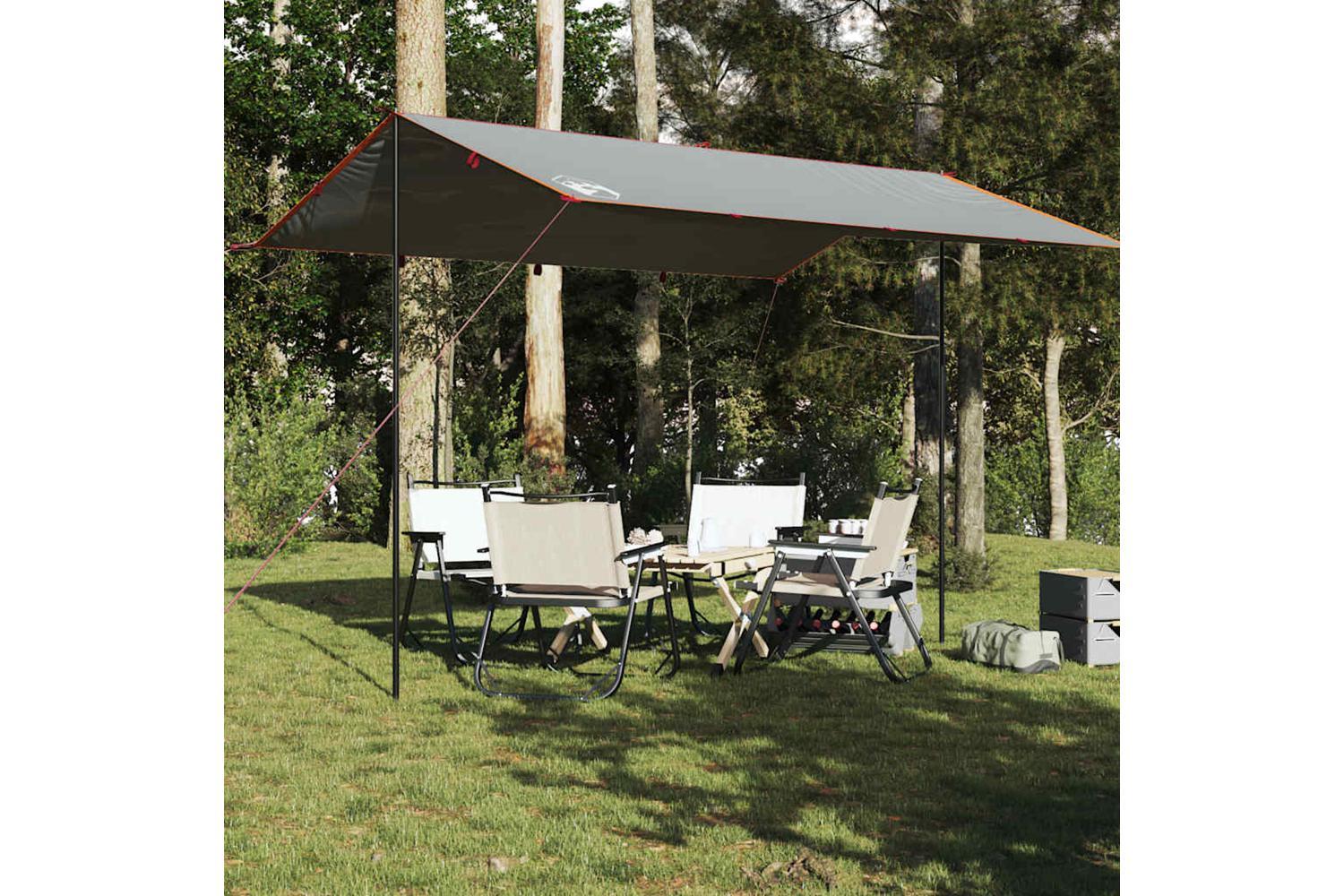 Vidaxl Camping Tarp Grey And Orange 400x294 Cm Waterproof-3