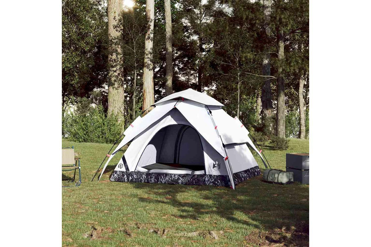 Vidaxl Camping Tent Dome 3-person White Blackout Fabric Quick Release-3
