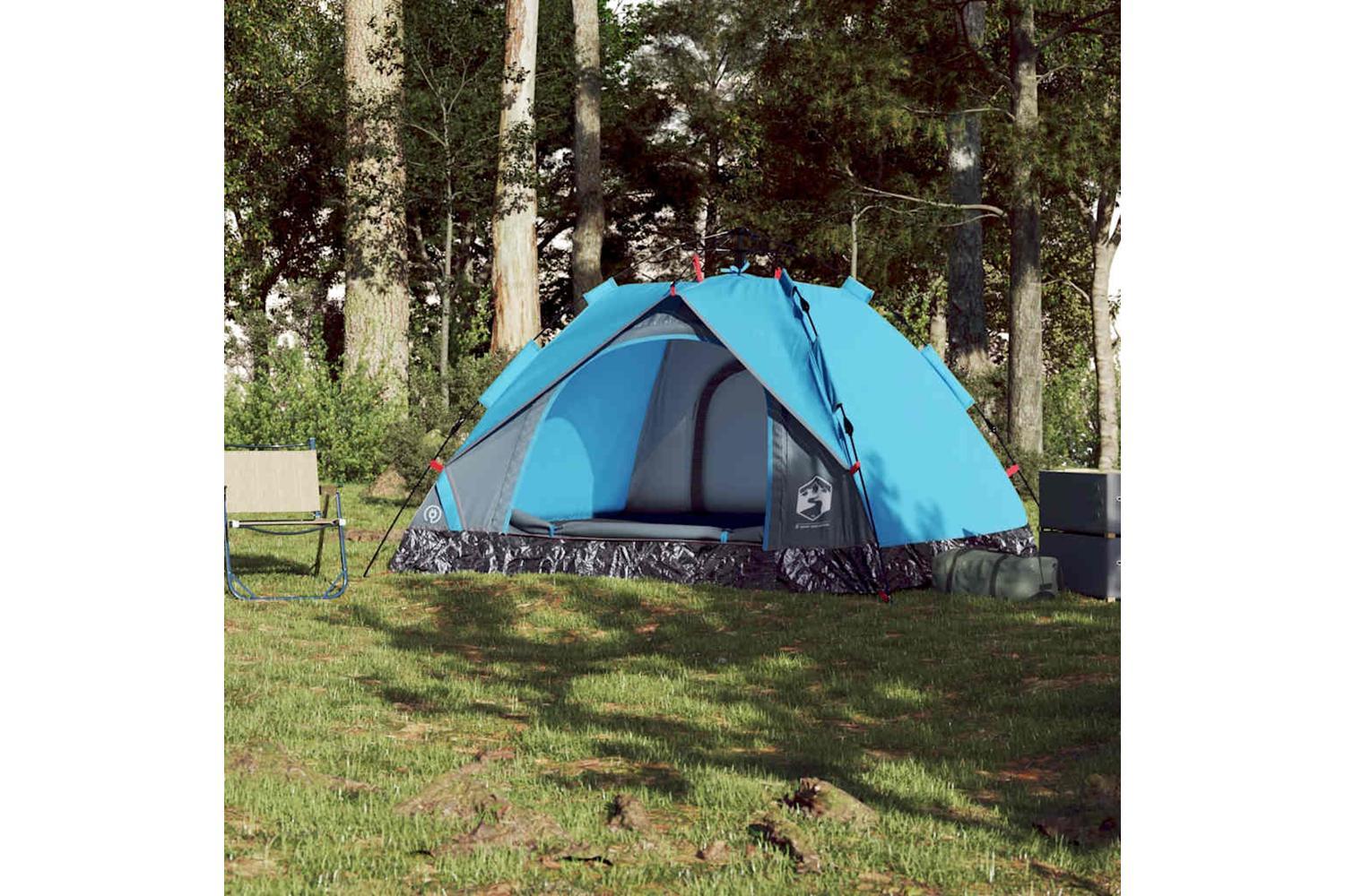 Vidaxl Camping Tent Dome 3-person Blue Quick Release-3