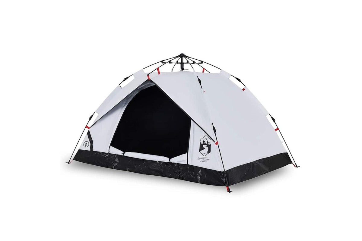 Vidaxl Camping Tent Dome 3-person White Blackout Fabric Quick Release-2