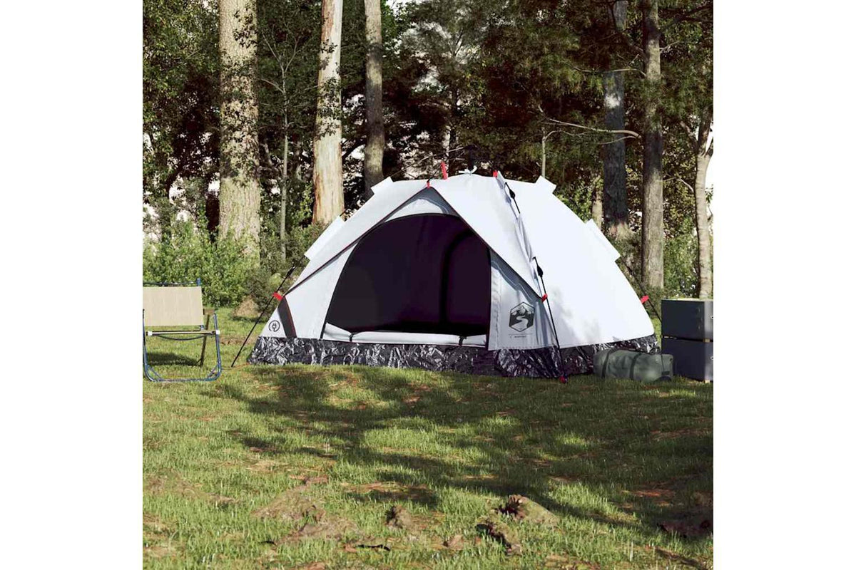 Vidaxl Camping Tent Dome 3-person White Blackout Fabric Quick Release-3