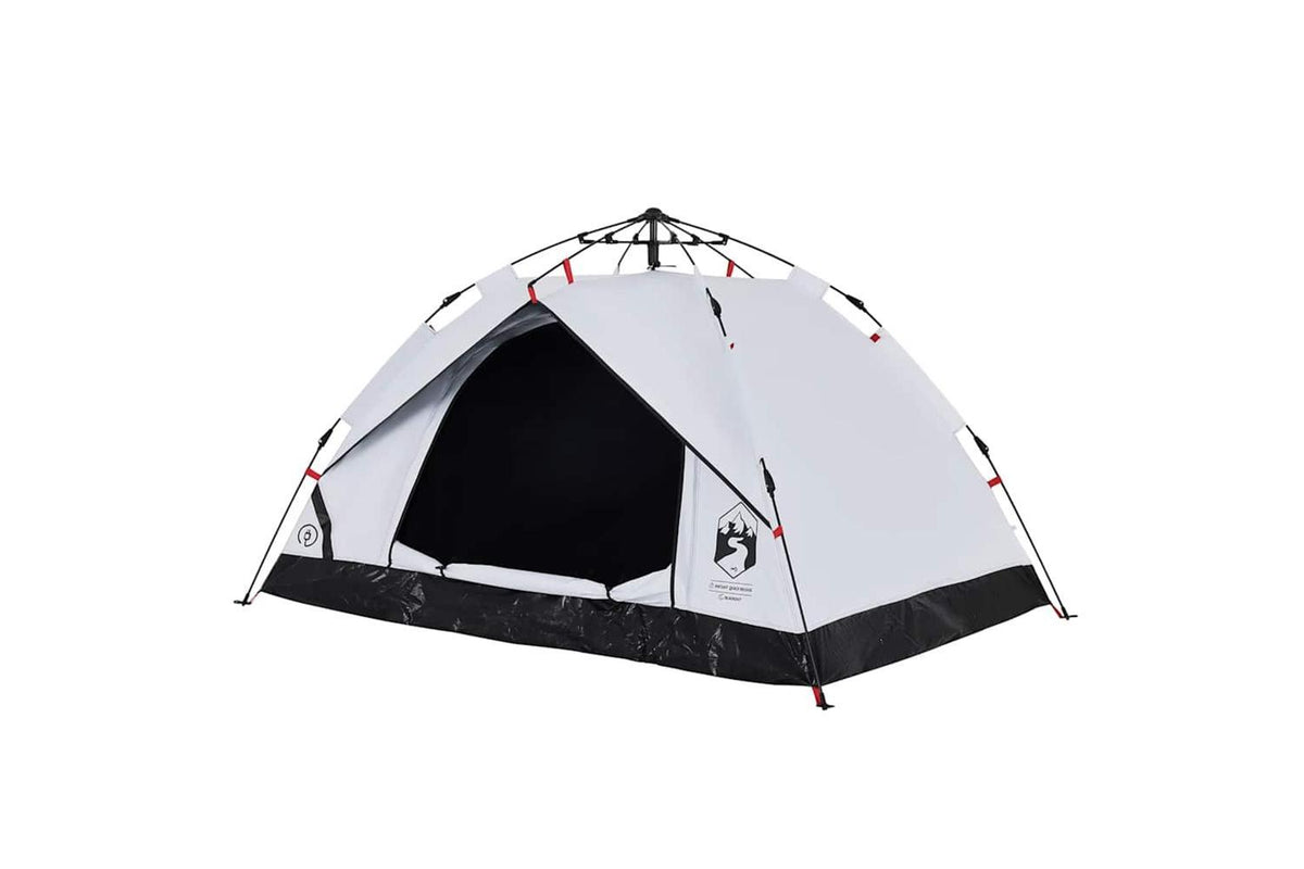 Vidaxl Camping Tent Dome 3-person White Blackout Fabric Quick Release-4