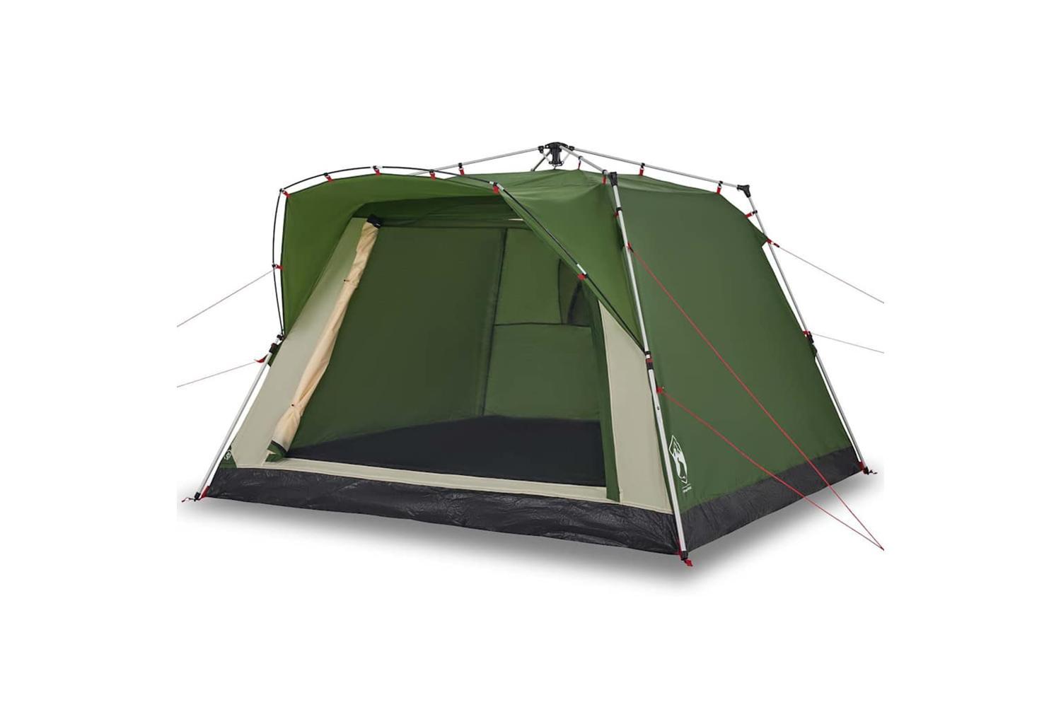 Vidaxl Camping Tent Cabin 4-person Green Quick Release-2