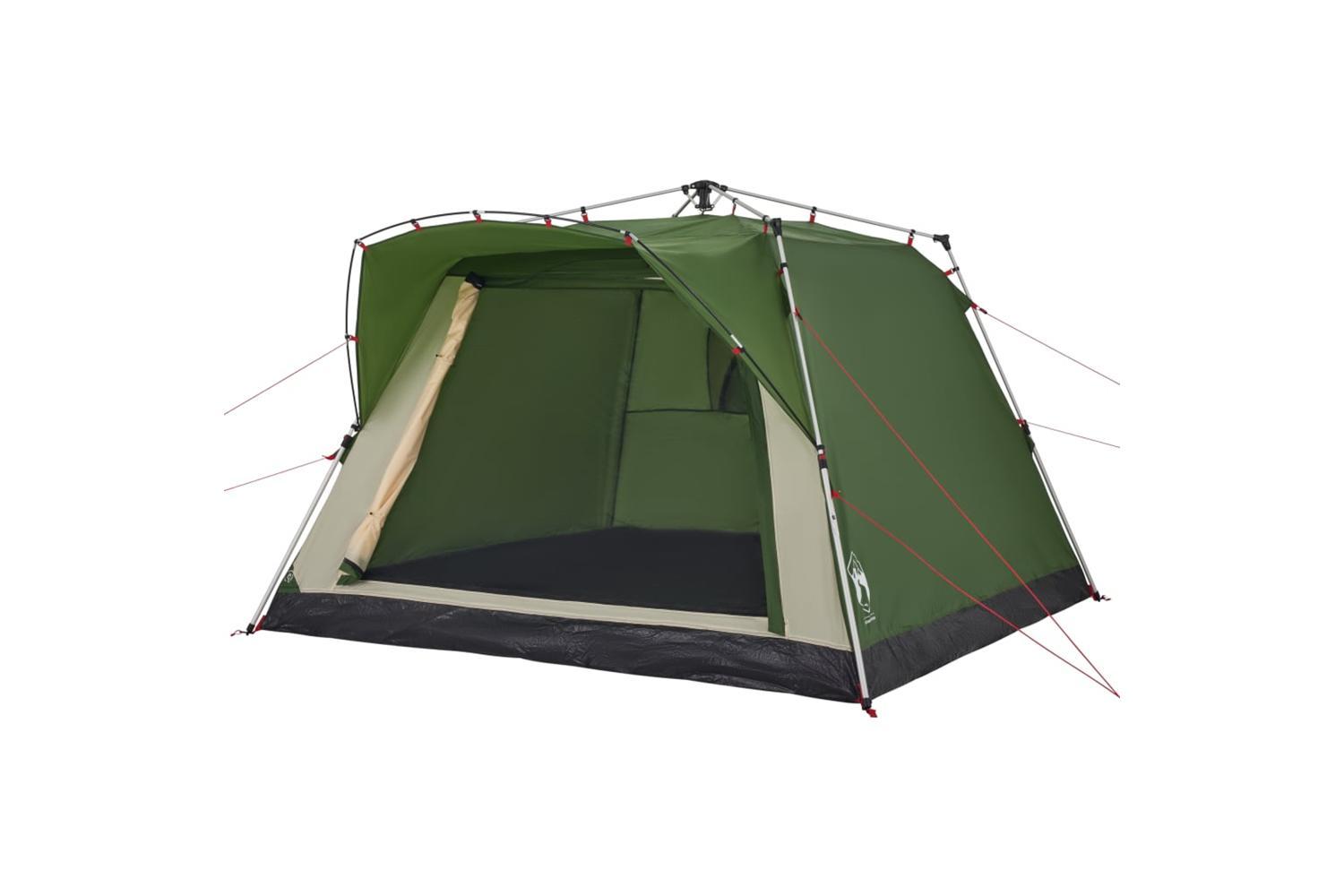 Vidaxl Camping Tent Cabin 4-person Green Quick Release-4