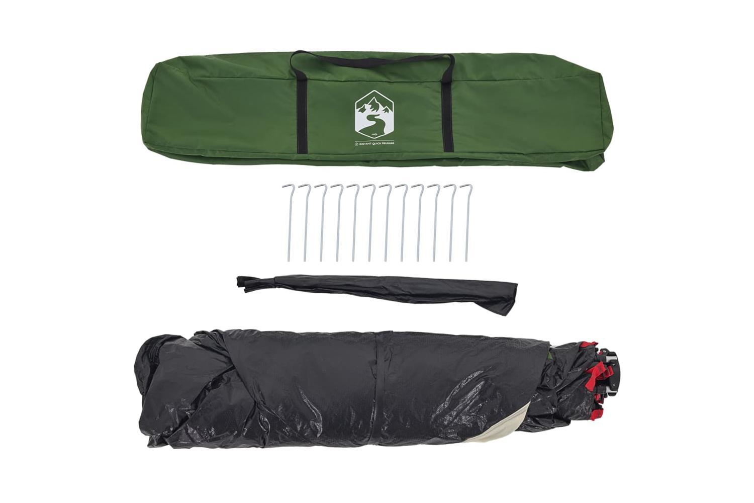 Vidaxl Camping Tent Cabin 4-person Green Quick Release-10