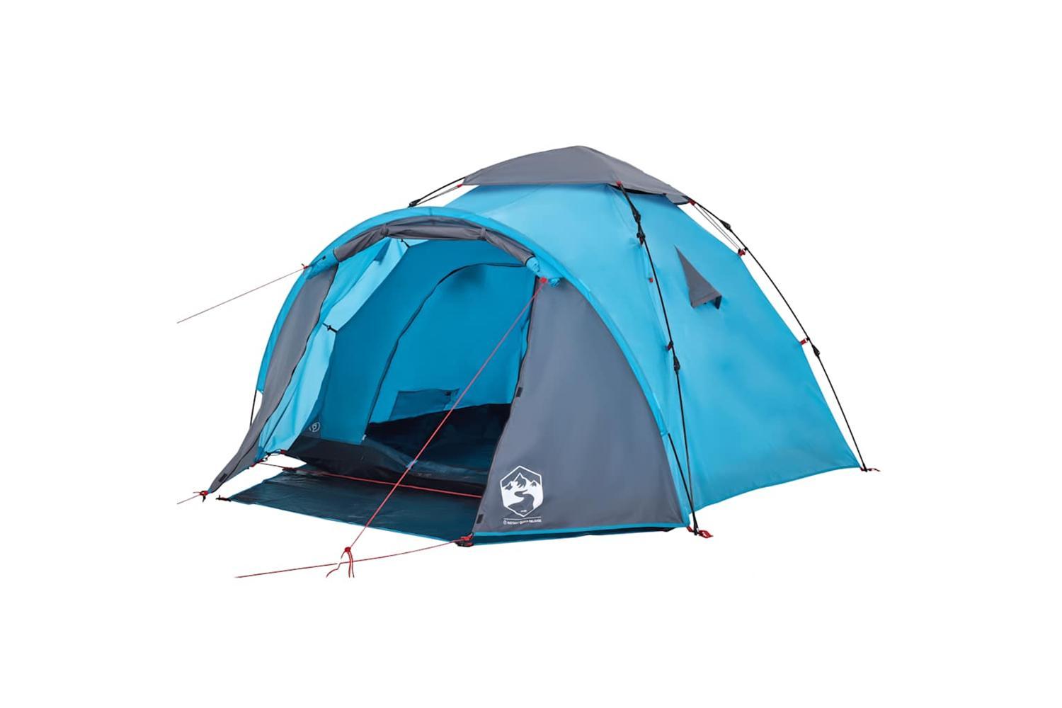 Vidaxl Camping Tent Dome 3-person Blue Quick Release-4