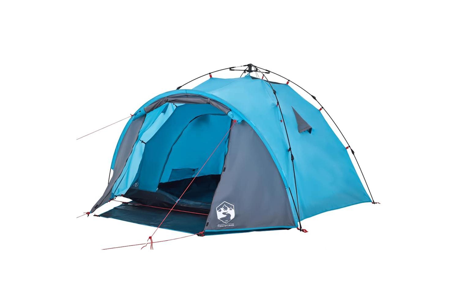 Vidaxl Camping Tent Dome 3-person Blue Quick Release-5