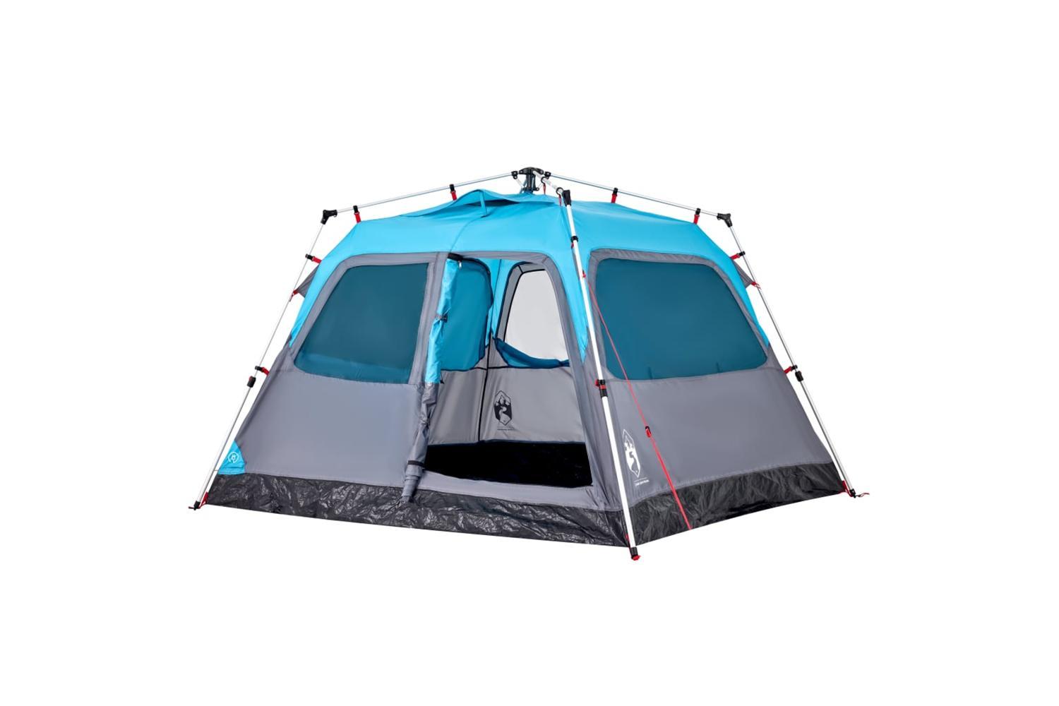 Vidaxl Camping Tent Dome 4-person Blue Quick Release-5