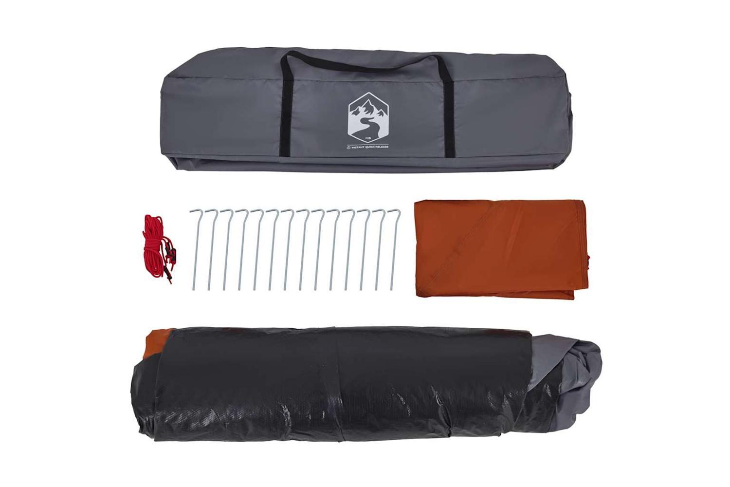 Vidaxl Camping Tent Dome 4-person Grey And Orange Quick Release-10