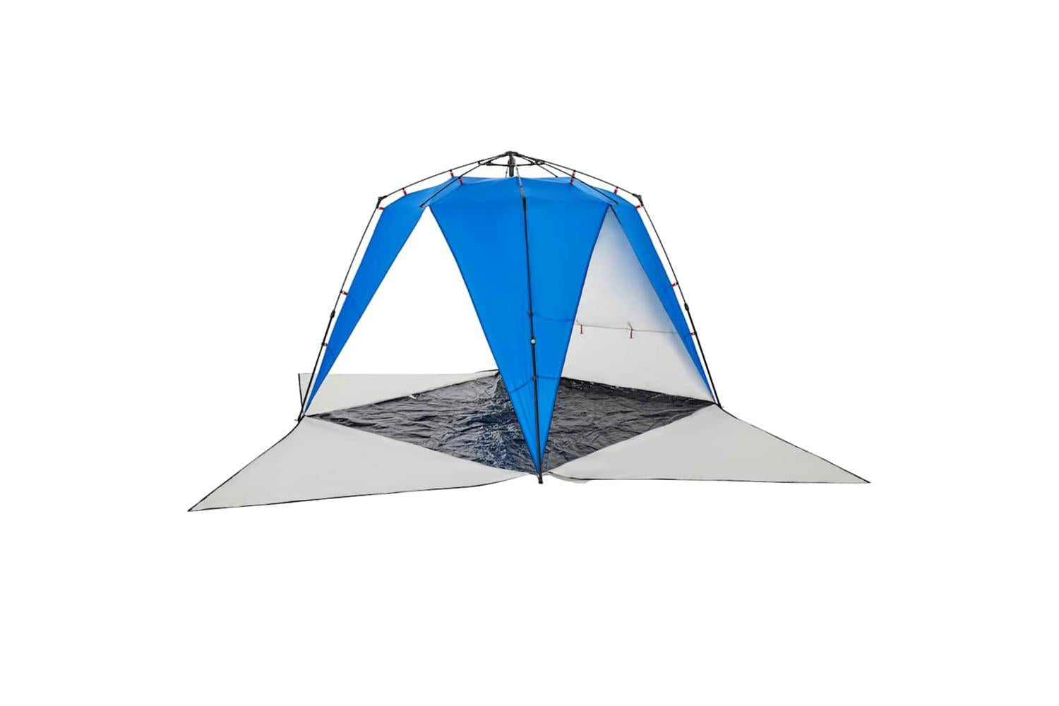 Vidaxl Beach Tent 4-person Azure Blue Quick Release Waterproof-5