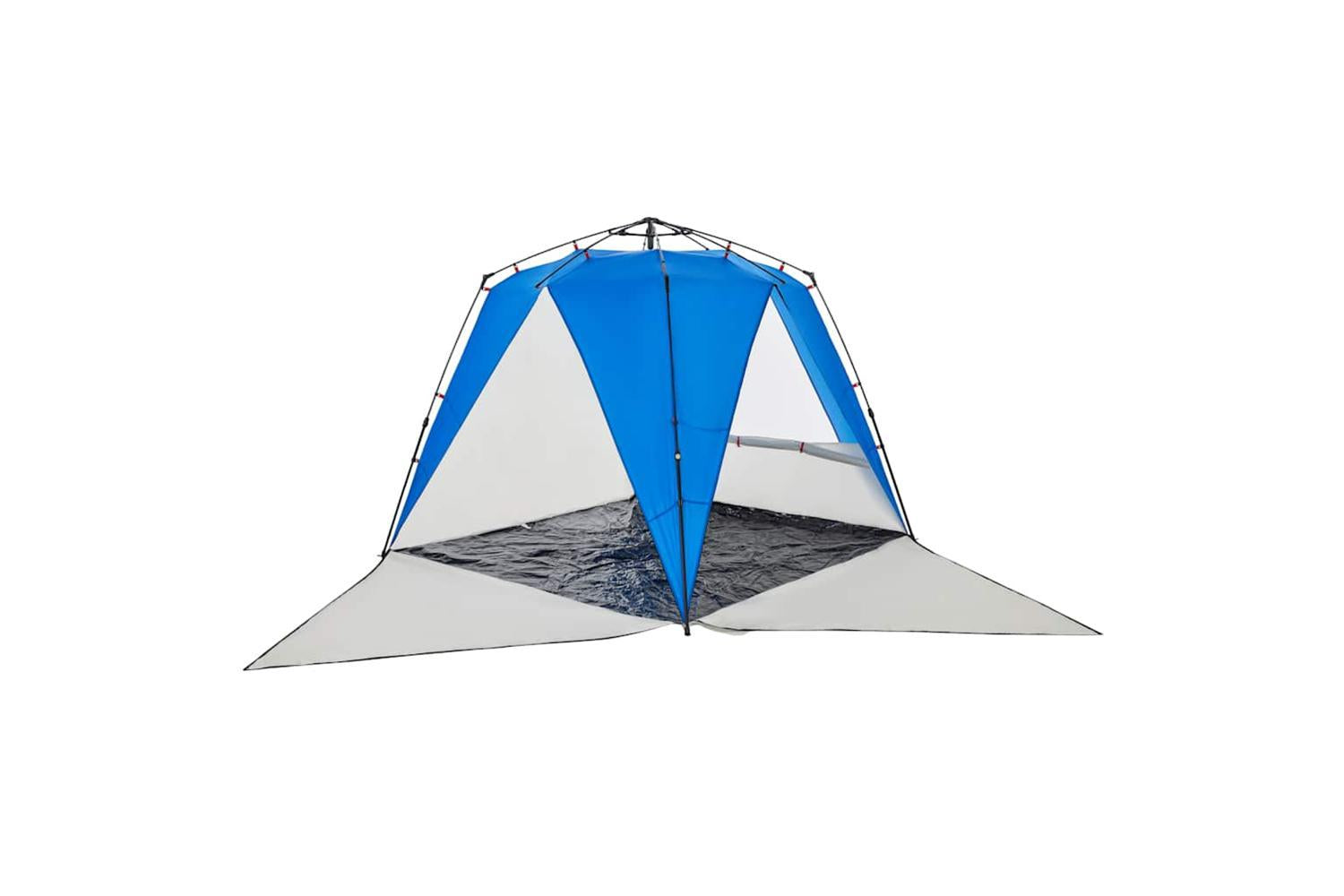 Vidaxl Beach Tent 4-person Azure Blue Quick Release Waterproof-6