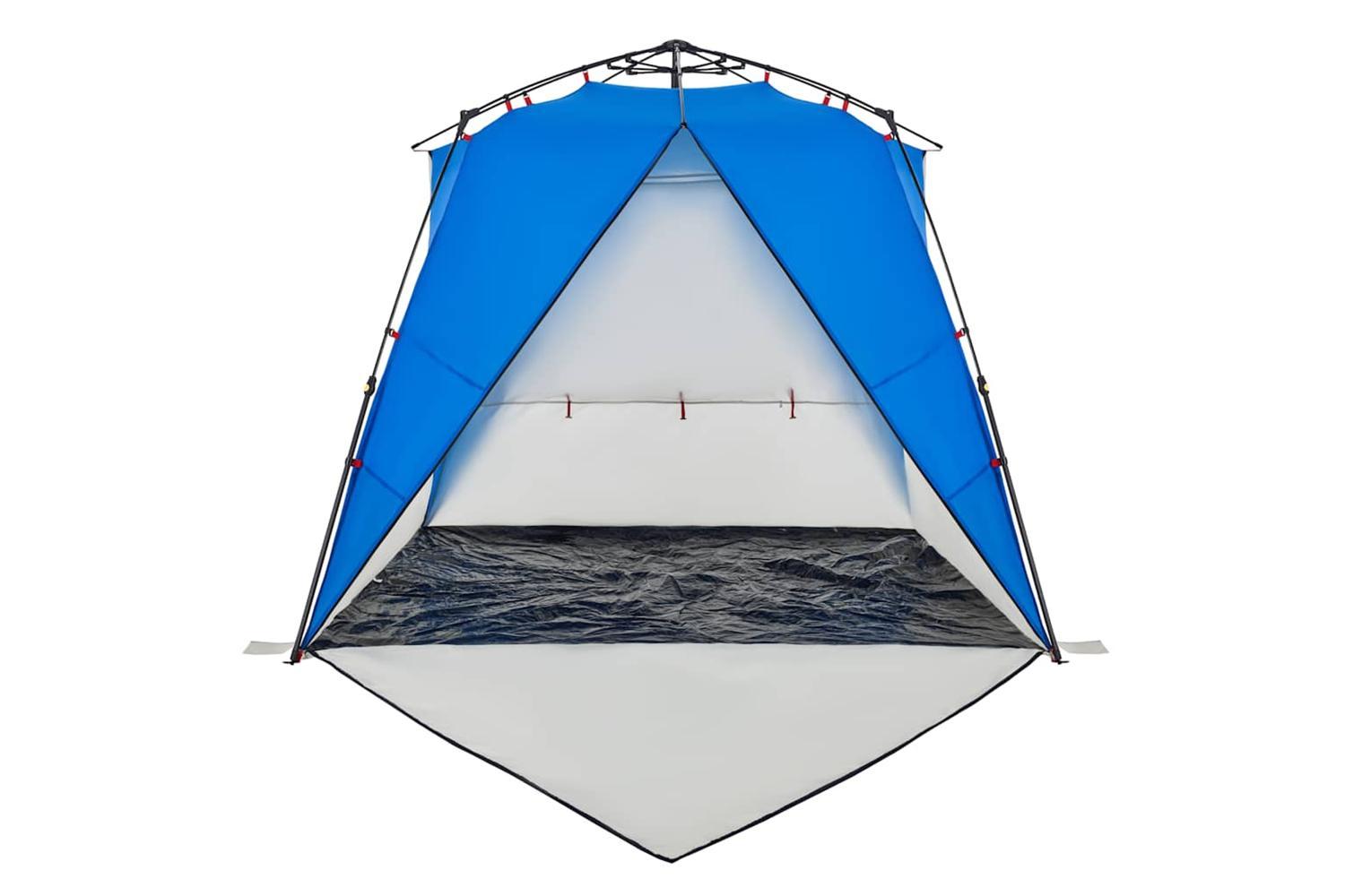 Vidaxl Beach Tent 4-person Azure Blue Quick Release Waterproof-8