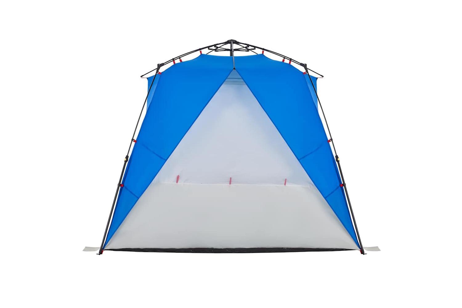 Vidaxl Beach Tent 4-person Azure Blue Quick Release Waterproof-10