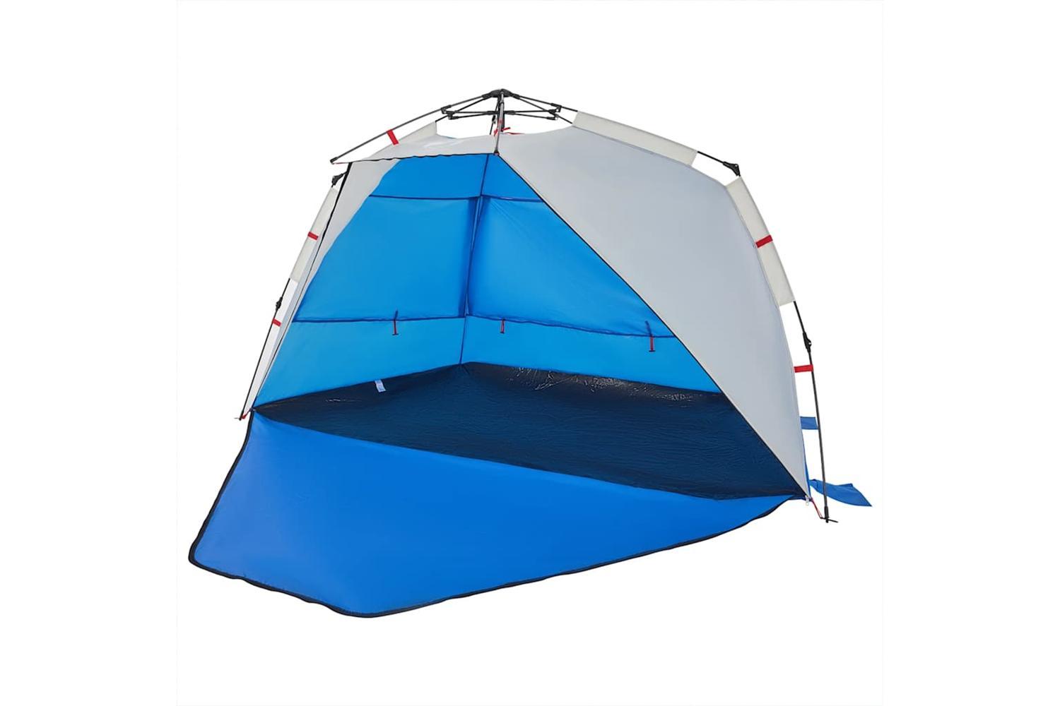 Vidaxl Beach Tent 3-person Azure Blue Quick Release Waterproof-4
