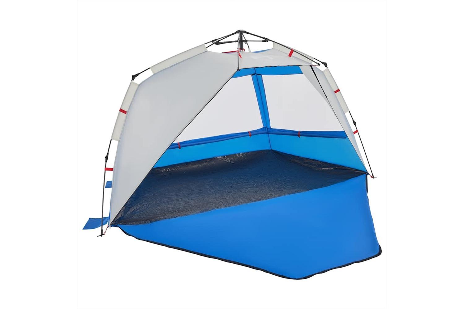 Vidaxl Beach Tent 3-person Azure Blue Quick Release Waterproof-5