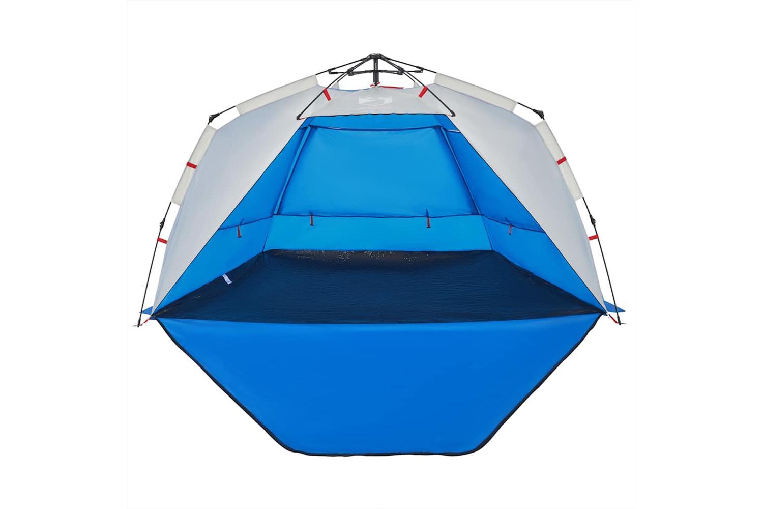 Vidaxl Beach Tent 3-person Azure Blue Quick Release Waterproof-7